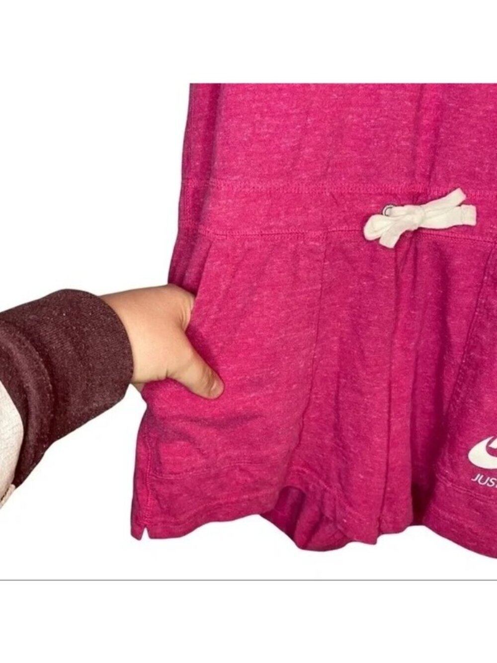 Nike Pink Logo Drawstring Drop Waist Racerback Romper - Picture 5 of 7